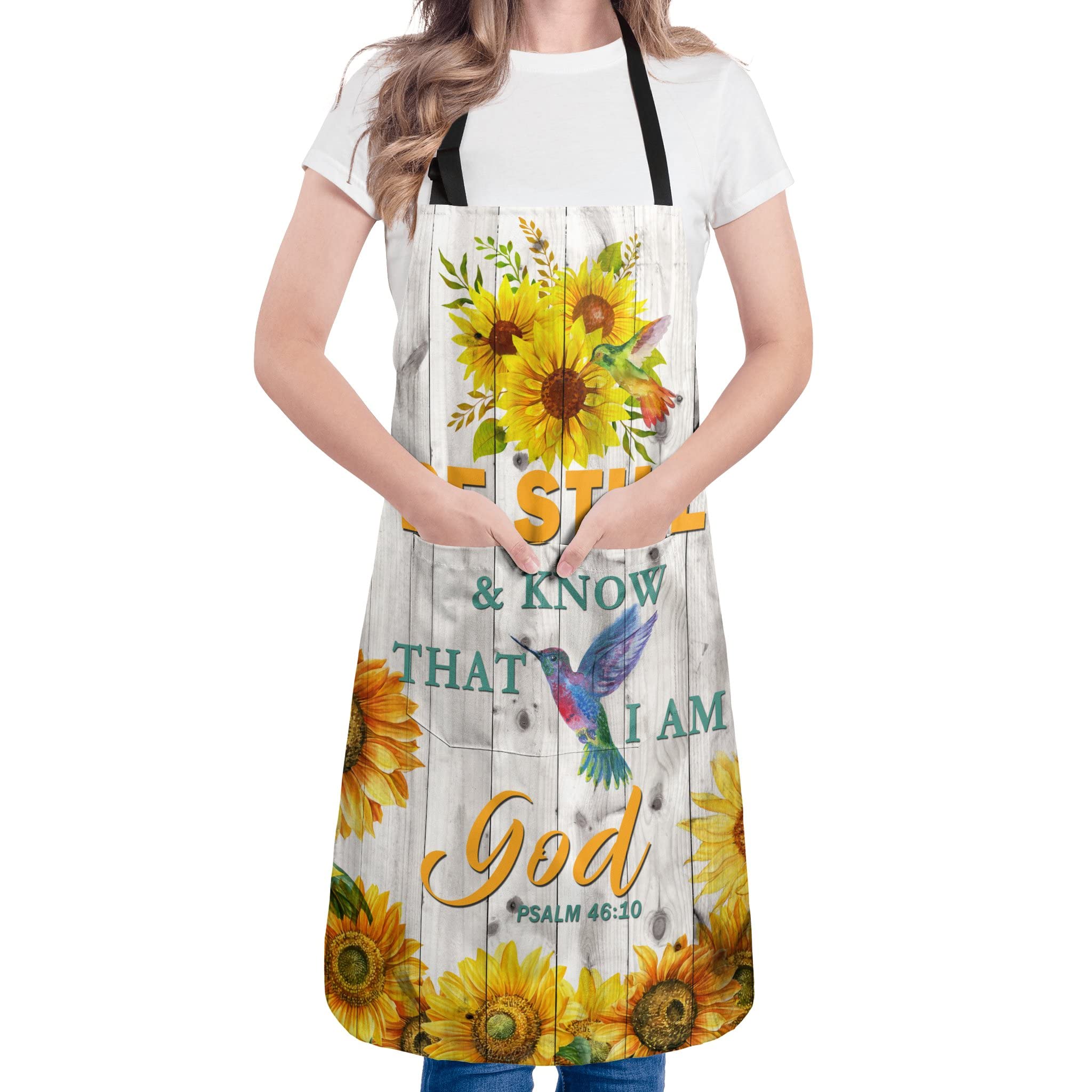 Lakwi Christian Gifts for Women Faith, Religious Christian, Inspirational Women, Jesus Spiritual Bible Verse Wife Mom Grandma Prayer Birthday Mothers Day Christmas Aprons 33*27 Inch