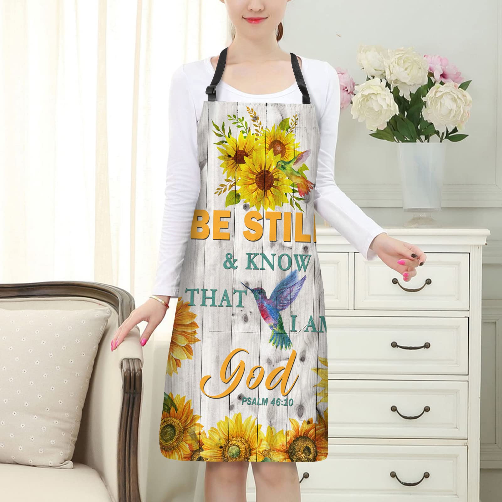 Lakwi Christian Gifts for Women Faith, Religious Christian, Inspirational Women, Jesus Spiritual Bible Verse Wife Mom Grandma Prayer Birthday Mothers Day Christmas Aprons 33*27 Inch