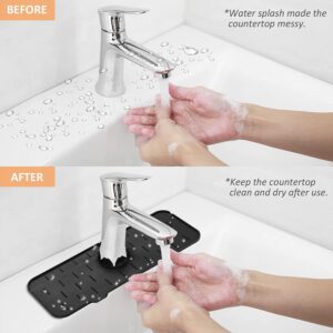 Kitchen Faucet Sink Splash Guard - Water Catcher Mat - Silicone Drying Mat with Built-in Drain Lip - Kitchen Bathroom Sink Drain Mat - Rubber Drying Mat for Countertop Protect