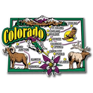 colorado jumbo state magnet by classic magnets, 4" x 2.8", collectible souvenirs made in the usa