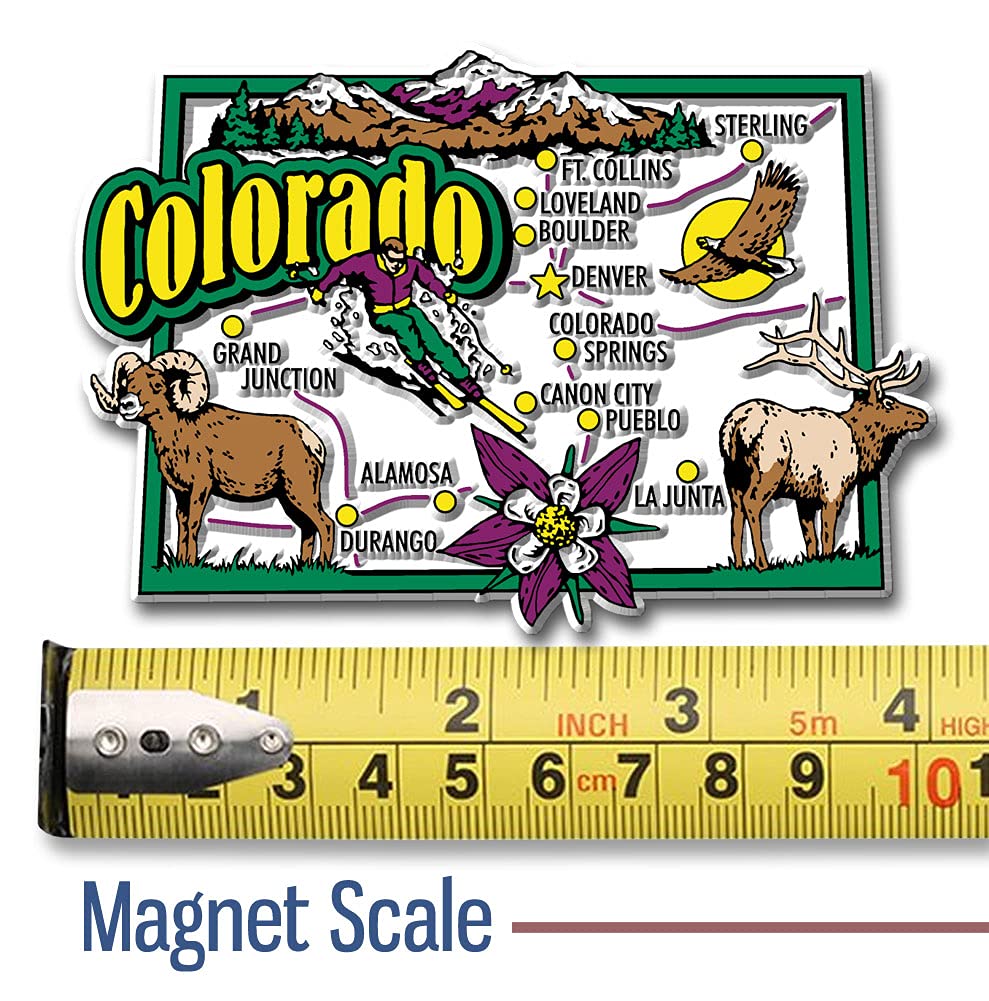 Colorado Jumbo State Magnet by Classic Magnets, 4" x 2.8", Collectible Souvenirs Made in The USA