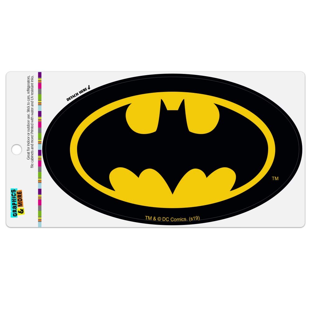 Batman Classic Bat Shield Logo Automotive Car Refrigerator Locker Vinyl Euro Oval Magnet