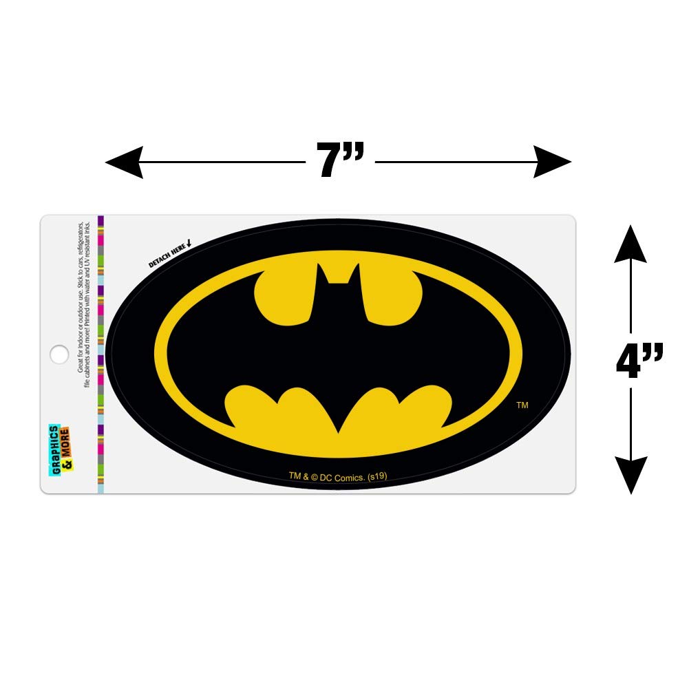 Batman Classic Bat Shield Logo Automotive Car Refrigerator Locker Vinyl Euro Oval Magnet