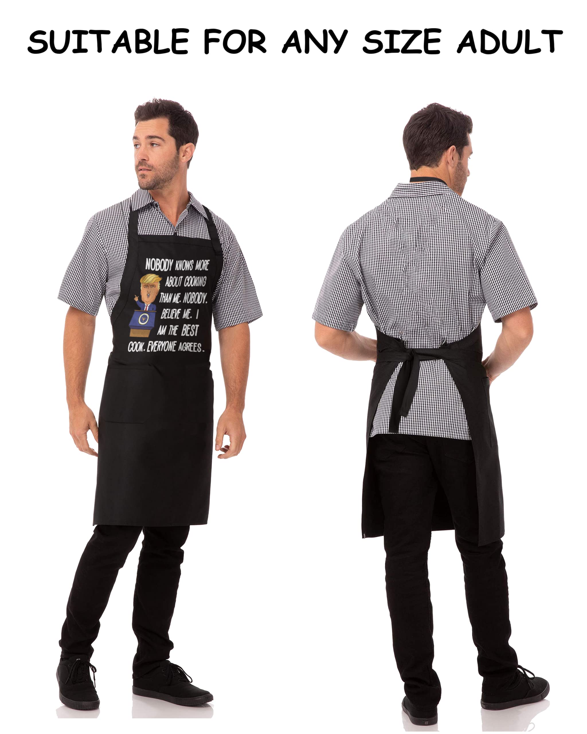 All Prime Outlet Nobody Knows More About Cooking Than Me. Nobody. Believe Me. I Am The Best Cook. Everyone Agrees - Funny Apron -100% Cotton - Universal Size - Adjustable Neck Strap - 2 Pockets