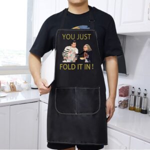 WZMPA TV Show Quote Kitchen Apron TV Show Fans Gift You Just Fold It In Adjustable Apron For Baking Cooking (Fold It In Apron BL)