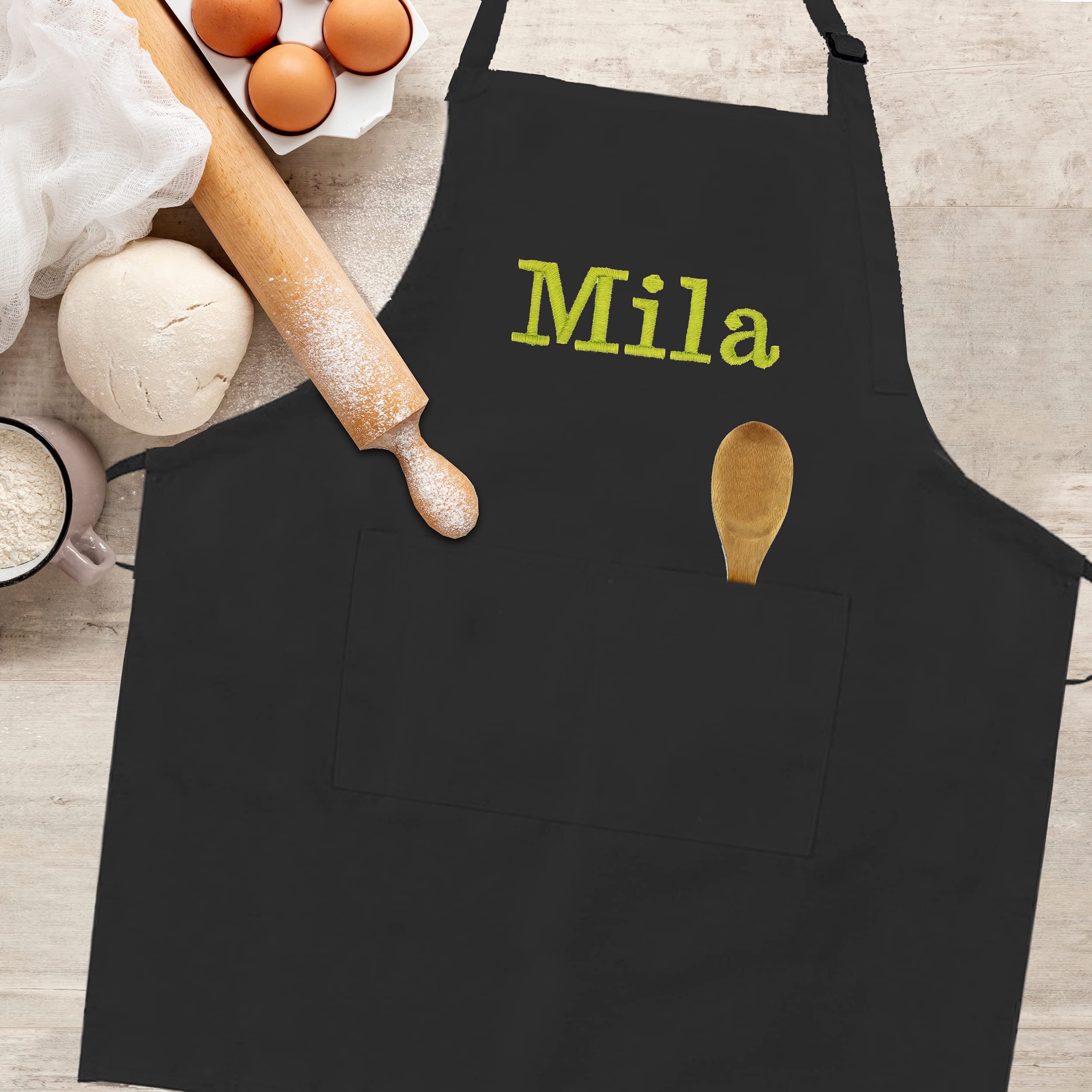 My Personal Memories, Custom Personalized Apron for Adults, Men, Women, Grill, Kitchen - Add any Name or Text (Black)