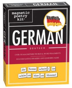 magnetic poetry - german kit - words for refrigerator - write poems and letters on the fridge - made in the usa