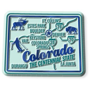 colorado premium state magnet by classic magnets, 2.3" x 1.8", collectible souvenirs made in the usa
