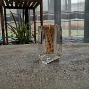 Cosy-YcY Crystal Toothpick Holder, Elegant Toothpick Dispenser, Clear Cube Toothpick Box For Housewarming Gift/Christmas,Can Be Used For Home Décor (style one)