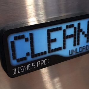 Flip Magnets Reversible Double Sided Clean Dirty Dishwasher Magnet - Super Strong, Durable & Waterproof - Premium Kitchen Gadget for Home & Office - Sticks to Stainless Steel - Modern Digital