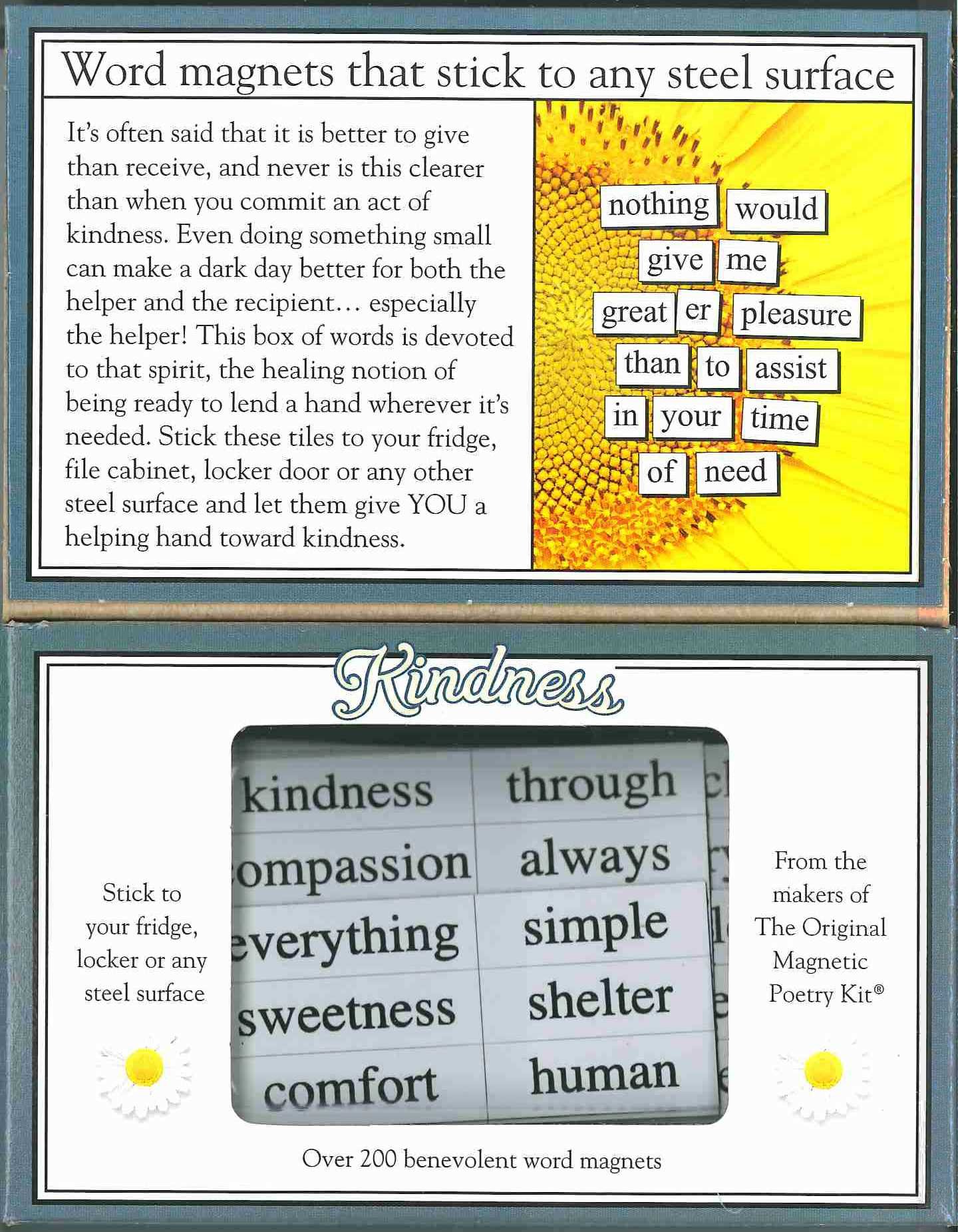 Kindness Magnetic Poetry Kit - Words for Refrigerator - Write Poems and Letters on The Fridge - Made in The USA