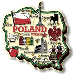 poland jumbo country map magnet by classic magnets, collectible souvenirs made in the usa