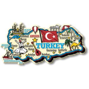 Turkey Jumbo Country Map Magnet by Classic Magnets, Collectible Souvenirs Made in The USA