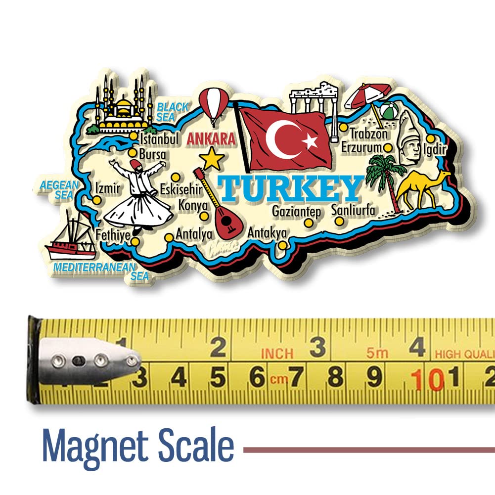 Turkey Jumbo Country Map Magnet by Classic Magnets, Collectible Souvenirs Made in The USA