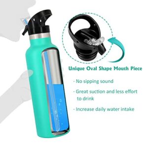 Straw Lid for Hydro Flask Standard Mouth - Multi-Compatible with Simple Modern Ascent Lid for 1.91" Mouth 18 oz, 21 oz, 24 oz Insulated Water Bottle Flip Top (B-1 PC)
