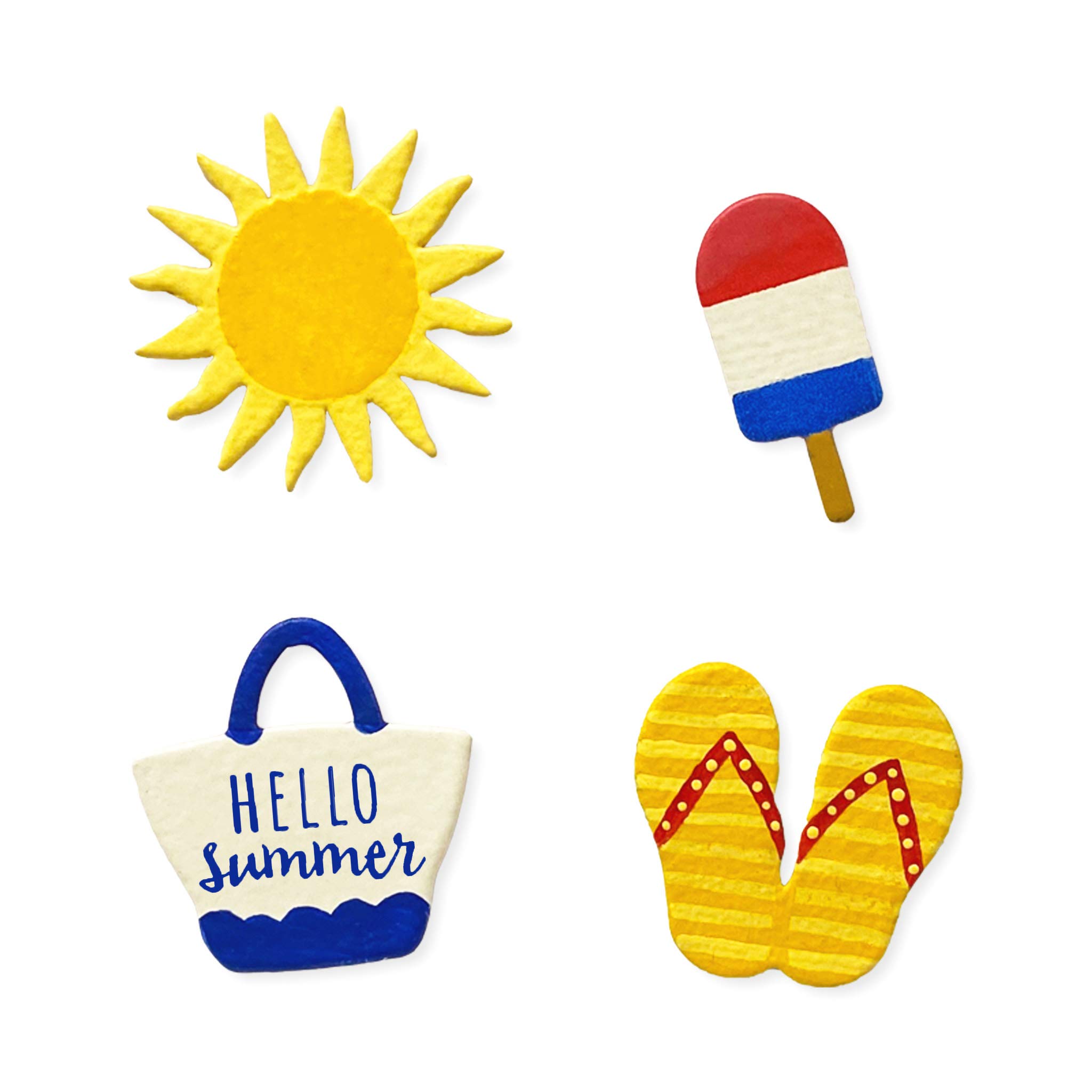 Roeda Brighten Your Life 24010m Hello Summer Set of 4 Assorted Summer Fun Beach Magnets