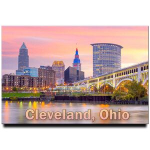 cleveland fridge magnet ohio travel souvenir detroit–superior bridge
