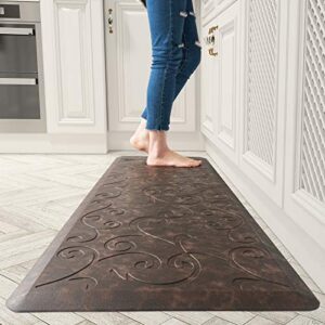 floral kitchen floor mats cushioned anti fatigue for house 1/2 inch thick non-slip kitchen rugs and mats foam standing mat in front of sink, office