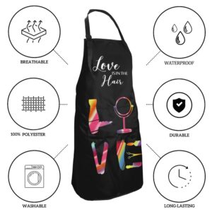 Hair Stylist Apron for Women Barber Aprons for Men Haircut Apron With 2 Pockets Waterproof Adjustabl Bib Apron