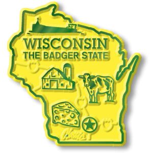 wisconsin small state magnet by classic magnets, 1.9" x 2", collectible souvenirs made in the usa