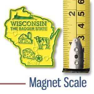 Wisconsin Small State Magnet by Classic Magnets, 1.9" x 2", Collectible Souvenirs Made in The USA