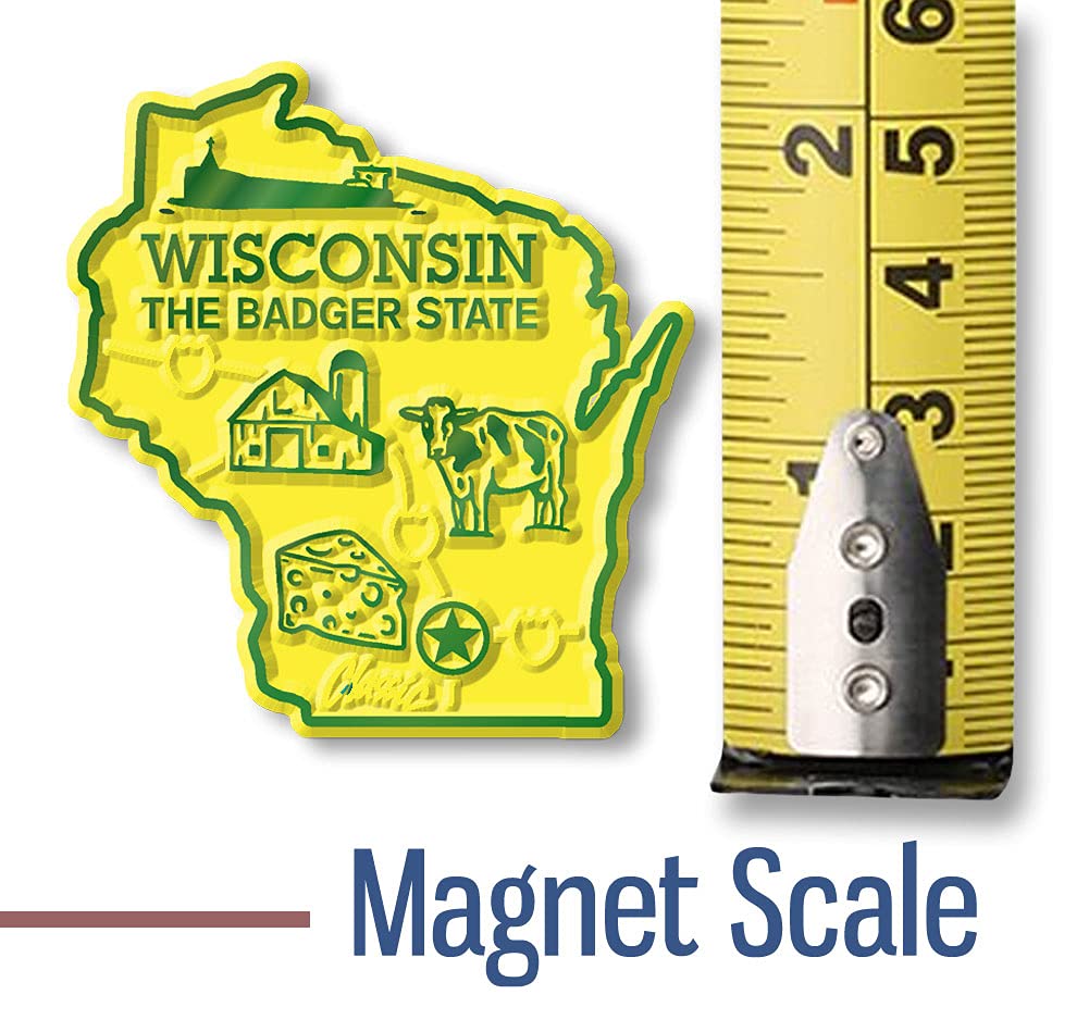 Wisconsin Small State Magnet by Classic Magnets, 1.9" x 2", Collectible Souvenirs Made in The USA