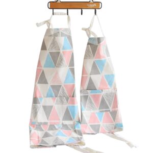 yolopark simple parent and child apron, comfortable cotton apron with pocket for painting cooking artist chef, pack of 2 (pink)…