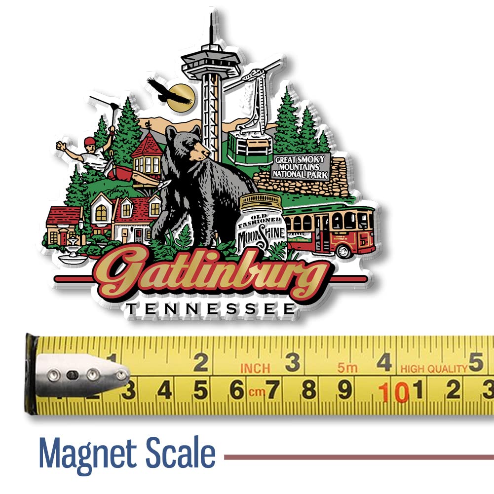 Gatlinburg City Magnet by Classic Magnets, Collectible Souvenirs Made in The USA, 3.8" x 3.4"