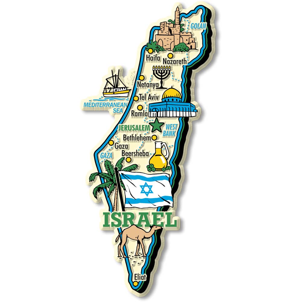 Israel Jumbo Country Map Magnet by Classic Magnets, Collectible Souvenirs Made in The USA