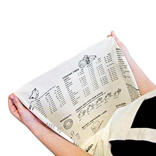 Suck UK | Cooking Guide Apron | Aprons For Women With Pockets | White Apron & Chef Apron | 100% Cotton Apron | Kitchen Accessories | Cooking Apron & Kitchen Apron | Cooking Gifts & Kitchen Gifts