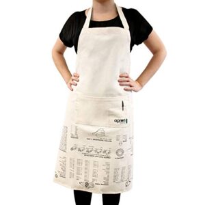 Suck UK | Cooking Guide Apron | Aprons For Women With Pockets | White Apron & Chef Apron | 100% Cotton Apron | Kitchen Accessories | Cooking Apron & Kitchen Apron | Cooking Gifts & Kitchen Gifts