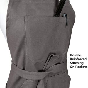 Sturdy Thick Professional Artist Apron, Cross Back + Fasten/Quick Release Buckle + 6 Pockets with 1 Zipper Pocket + 2 Towel Loops For Artist Kitchen, Adjustable M to XXL, 27"X31" - 100% Cotton Canvas