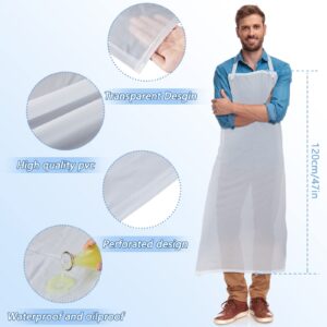 20 Pcs Plastic Aprons Vinyl Clear Waterproof Apron 47 Inches Unisex Transparent Apron Heavy Duty Plastic Aprons for Kitchen Cooking Cleaning Dishwashing Butcher Work