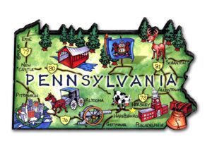 pennsylvania artwood state magnet collectible souvenir by classic magnets