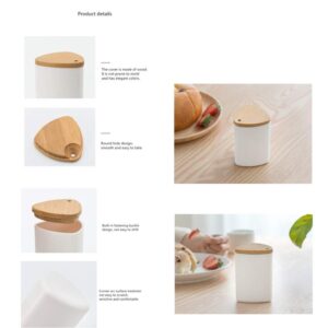 Plastic Toothpick Holder,Toothpicks holder with Bamboo Lid Simple Desktop Toothpicks Dispenser Jar Box for Home Restaurant Hotel