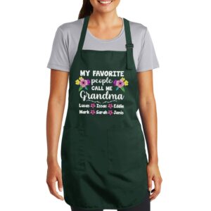 teeamore my favorite people call me grandma apron gift for grandmother with grandkids name best granny mothers day custom apron