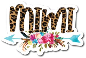 mimi | cheetah print | flowers | single |5 inch magnet | made in the usa | car auto tool box refrigerator magnet|s10481