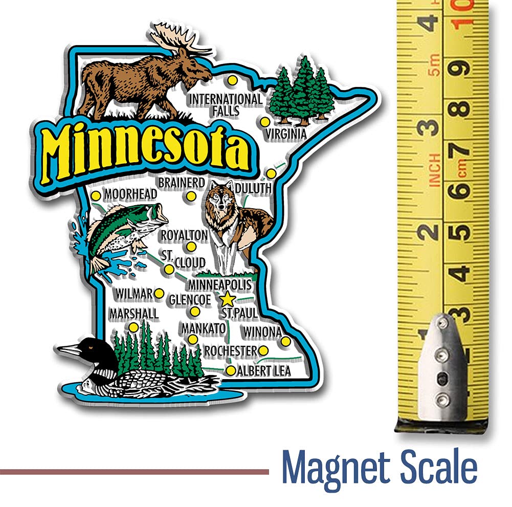 Minnesota Jumbo State Magnet by Classic Magnets, 3.4" x 3.8", Collectible Souvenirs Made in The USA