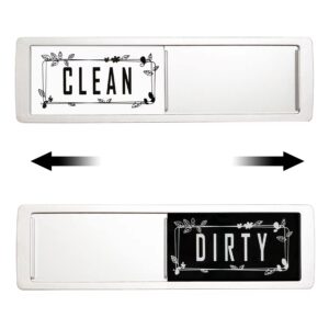 dishwasher clean dirty magnet sign, lissaberg upgrade strong refrigerator magnet indicator with stickers for kitchen organization storage non-scratching & water resistant black white (sliver)
