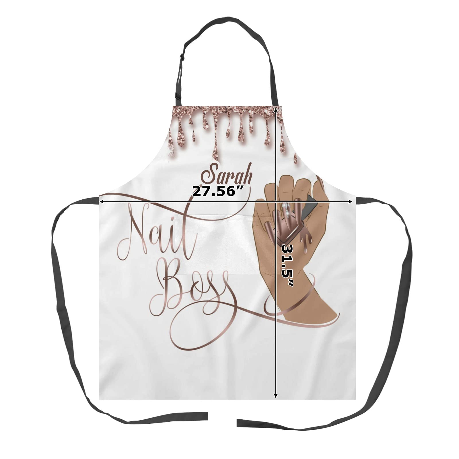 MakeUnique Nail Boss ApronPersonalized Aprons for Women Men Kitchen Cooking Baking Housework Hairstylist Barber Chef Apron with Pockets