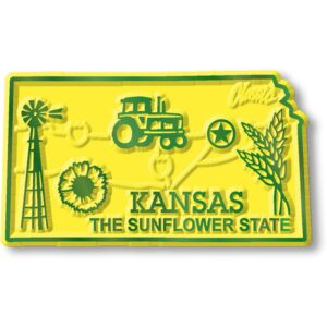 kansas small state magnet by classic magnets, 2.2" x 1.3", collectible souvenirs made in the usa