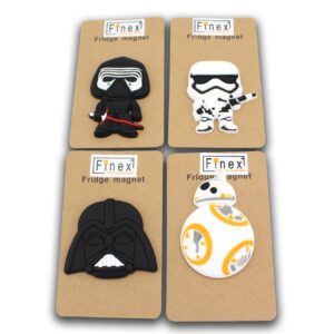 Finex - Set of 4 Large 3 inches - Star Wars Refrigerator Magnets Fridge Magnet Set for Locker