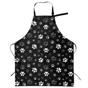 SHAPTOY Dog Grooming Apron Waterproof Funny Animal Dogs Paw Aprons with 2 Pockets for Men Women Cute Pet Bathing Bibs Plus Size Adjustable Kitchen Smock For Groomer Chef Cooking Gardening BBQ