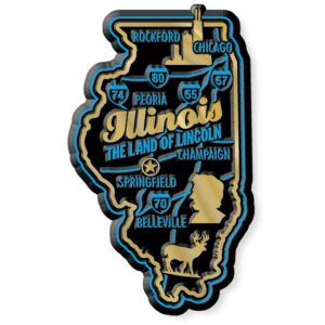 illinois premium state magnet by classic magnets, 1.8" x 3", collectible souvenirs made in the usa