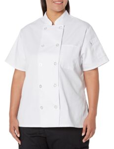 uncommon threads womens tahoe women's fit chef coat shirt, white, small us