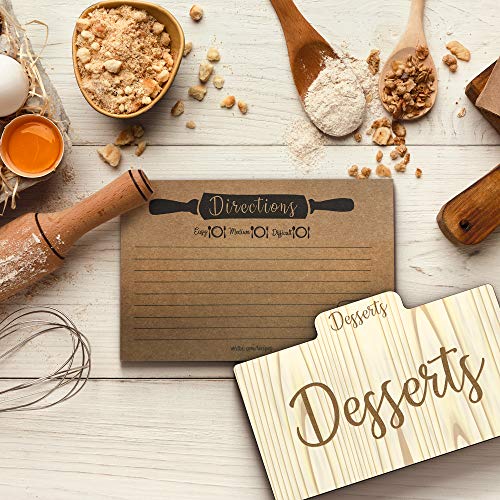 Premium Recipe Cards 4x6 Double Sided - 50 pcs - Quality Thick Card Stock - 14pt