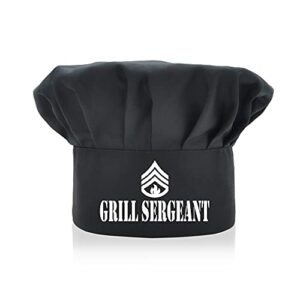 agmdesign grill sergeant funny chef hat, bbq chef hats, funny chef wear, adjustable kitchen cooking hat for men & women black, mother's day/father's day/birthday gift for him, her, mom, dad, friend