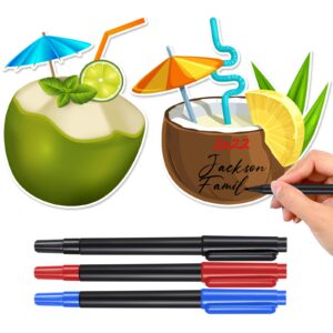 2 pcs cruise door magnetic decorations with 3 pcs paint pens hawaii coconut car magnets fruit drinks juice nautical ship anchor car magnets for carnival cruise refrigerator door decor