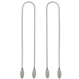 zyamy 2pcs bib holder clips with flexible adjustable chains dental bib clip metal napkin clip chain, allowing you to safely place the napkin during meal, silver