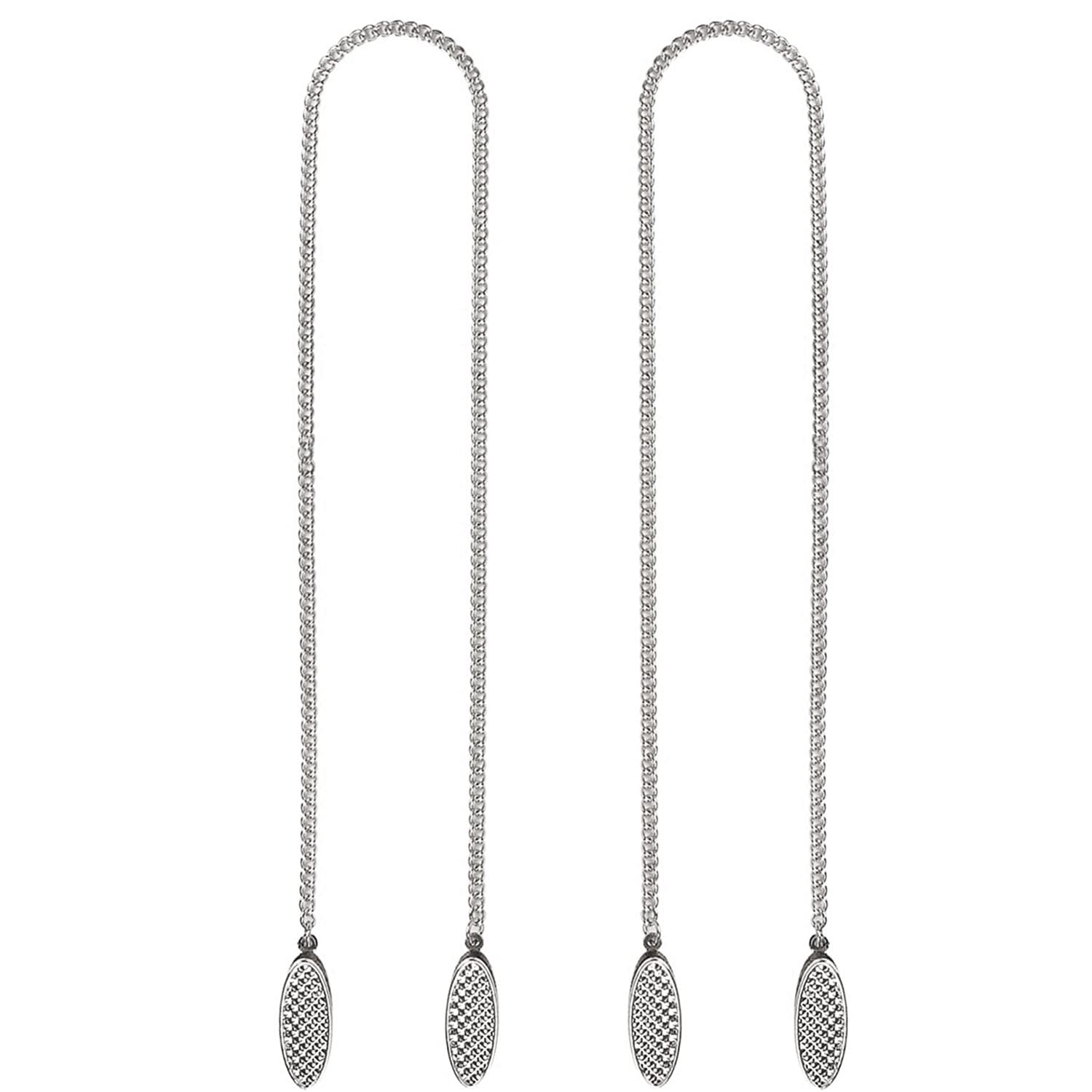 ZYAMY 2pcs Bib Holder Clips with Flexible Adjustable Chains Dental Bib Clip Metal Napkin Clip Chain, Allowing You to Safely Place the Napkin During Meal, Silver